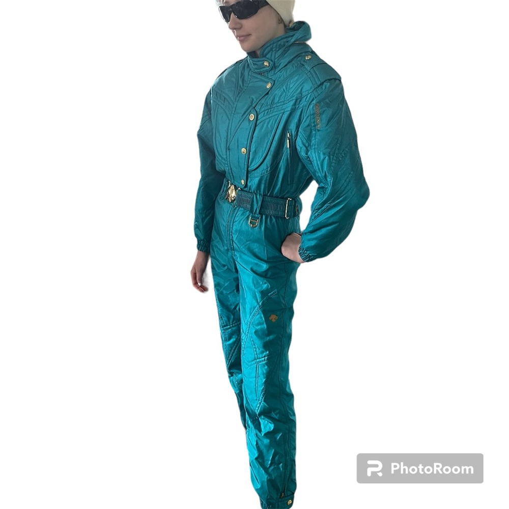Vintage 90s Descente Ski Suit Like New Tourquoise Sz 4